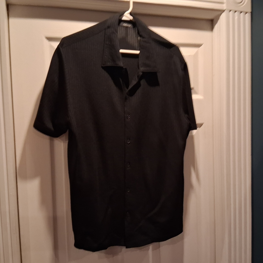 Claiborne Black Casual Button Down Shirt